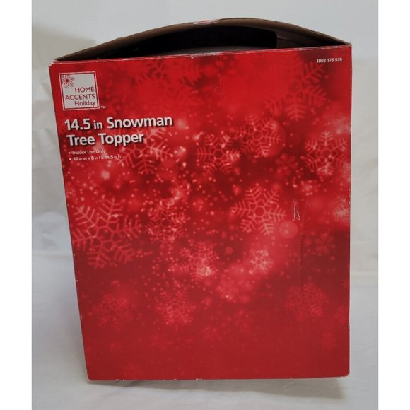 Home Accents Holiday 14.5" Fabric Snowman Head Christmas Tree Topper #TXF2301 - Picture 15 of 16